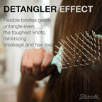 Janeke Superbrush Detangling Brush for Soft Smoothing Hair Brushing with Anti-Static Bristles - Vented Wet Hair Brush for Blow Drying Use - Perfect for Curly, Thick, Wavy, Fine Hair Types (Nude)