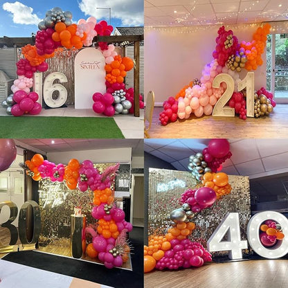 Pink Orange Balloon Garland Arch Kit - Image 6
