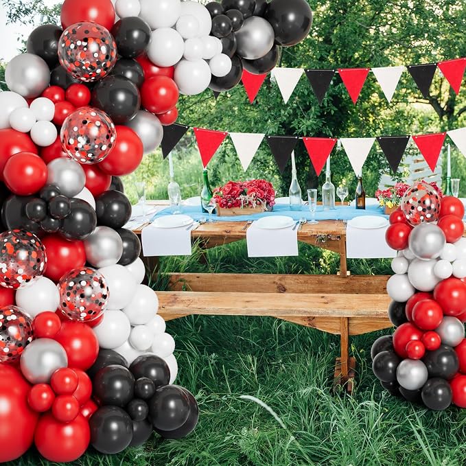 DBKL Red Black and White Balloon Garland Arch Kit - Image 6