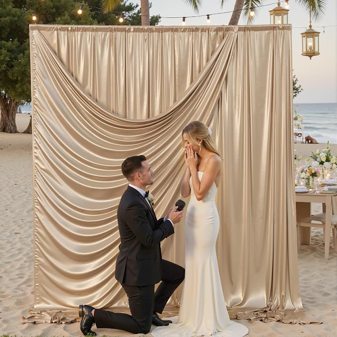 gogoparti 10x10FT Champagne Gold Sequin Backdrop Curtain - Image 7