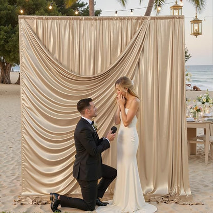 gogoparti 10x10FT Champagne Gold Sequin Backdrop Curtain - Image 7