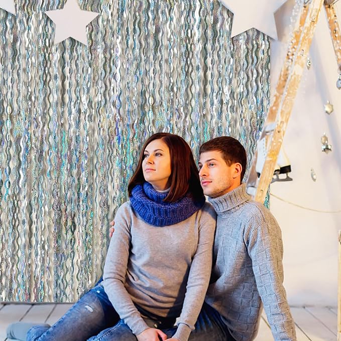 Tinsel Foil Fringe Curtains Wavy Backdrop - Image 6