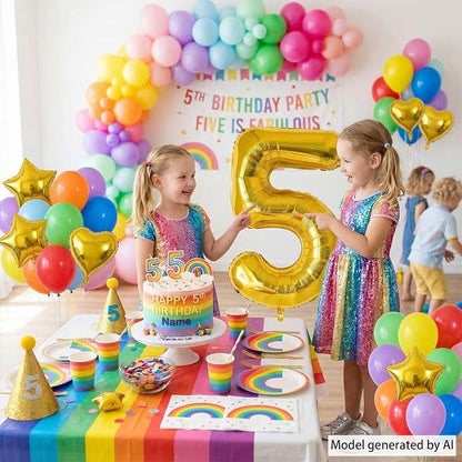 Gold Number 5 Balloon 40 Inch, Shiny Foil Decors - Image 2