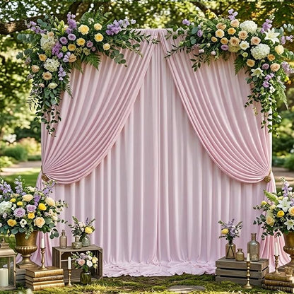 10ftx10ft Wrinkle Free Light Pink Backdrop Curtains - Image 8