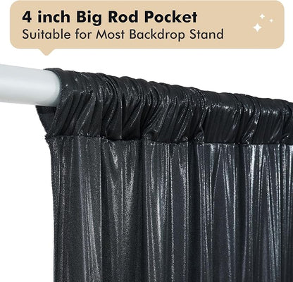 10ftx10ft Shimmer Black Sequin Backdrop Curtain - Image 7
