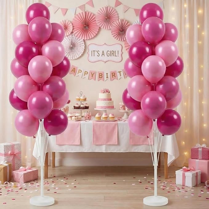 HIINS 2 Set Pink Balloon Tower Stand, 5FT - Image 8