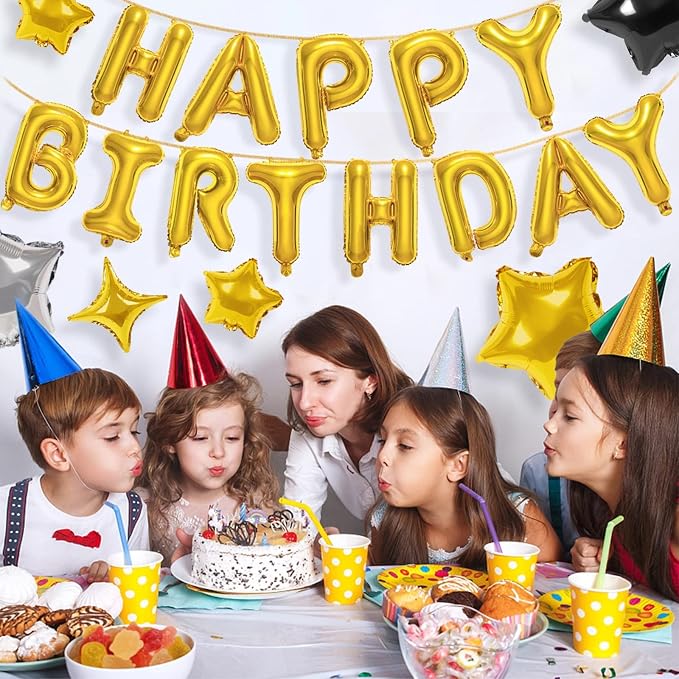 CANREVEL Happy Birthday Banner Decorations + Sign Balloons, - Image 4