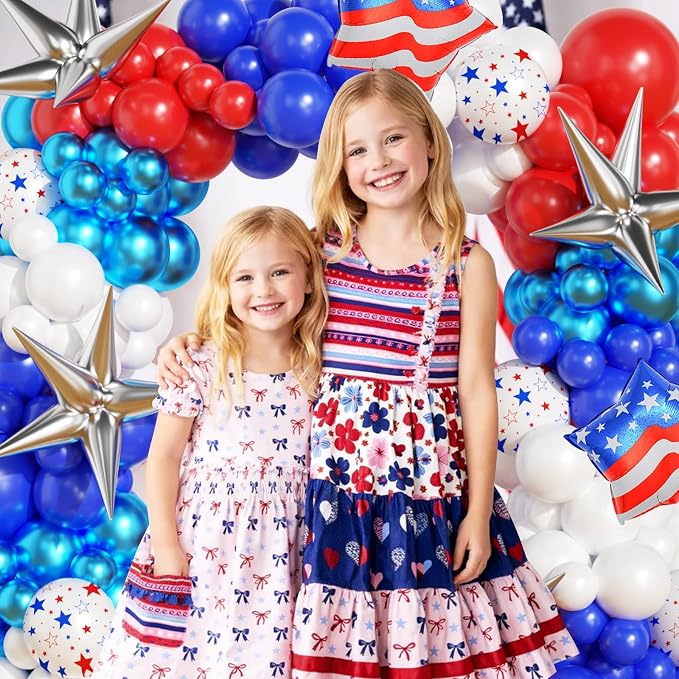 153Pcs 4th of July Balloon Arch Garland Kit Red White and Blue Party Decorations - Image 4