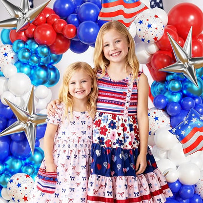 153Pcs 4th of July Balloon Arch Garland Kit Red White and Blue Party Decorations - Image 4
