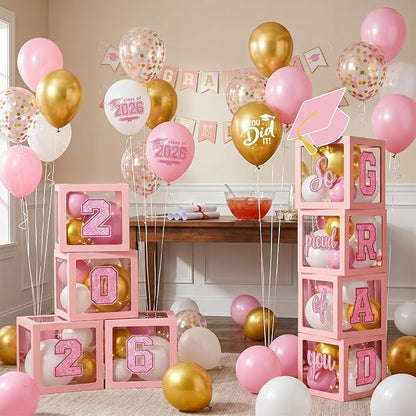 Graduation Decorations Class of 2026-Pink and Gold Graduation Party - Image 7