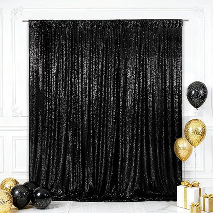 Eternal Beauty Black 3mm Sequin Backdrop 7x7 Ft by EternalBeauty