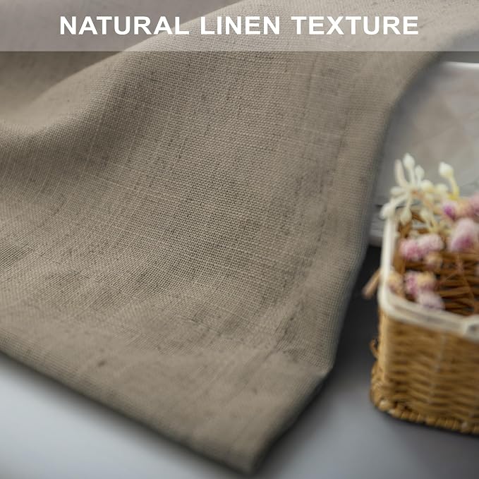 Pitalk Taupe Linen Curtains 54 Inch Length - Image 7