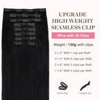 GOO GOO Clip in Hair Extensions Real Human Hair, Remy Human Hair Extensions Clip ins for Women, Natural Human Hair, 14inch 150g 9Pcs, #1 Jet Black