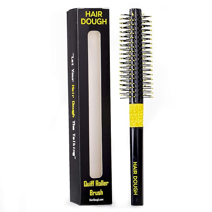 Quiff Roller Round Brush, Small is perfect to Style and Add Volume to any Short Hair, Roller Brush works great with Wax, Clay, Beard Balm, Pomade.