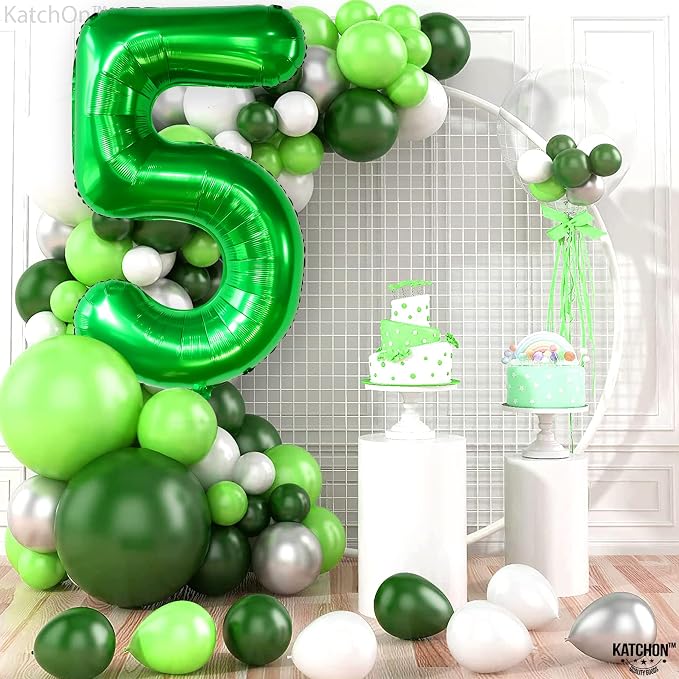KatchOn Foil Green Number 5 Balloon - Image 5