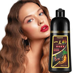 Hair Dye Shampoo 3 in 1, Light Brown Hair Dye for Men Women, Long Lasting Hair Color in Minutes, Dye Color Shampoo Para Canas, Easy to Use for All Hair Types 16.9 Fl Oz (Light Brown)