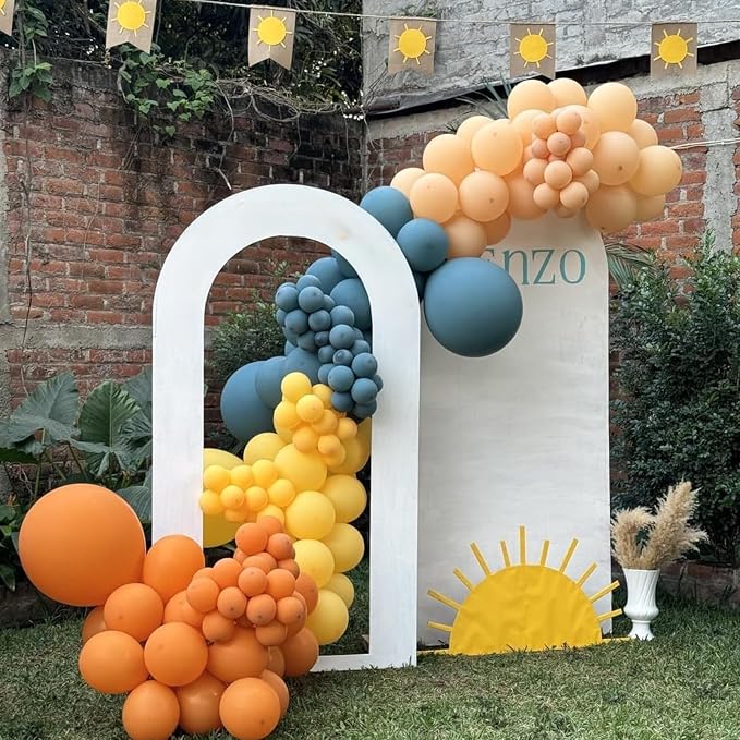 HILAVO Retro Blue Yellow and Orange Balloons - Image 4