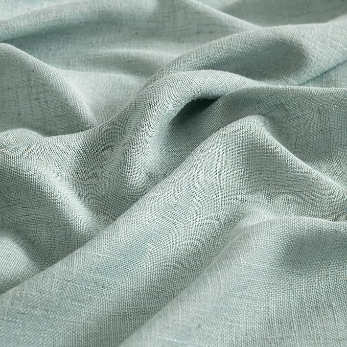 MIULEE Aqua Blue Linen Curtains 52x54 Inch 2 Panels - Image 4