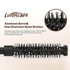 3pcs Small Round Hair Brush for Short Hair - Barrel Hair Brush for Blow Drying, Aluminum Round Brush for Bobs, Bangs, Lobs, Roots, Curling, Pixie Cuts, Straight Hair - Black
