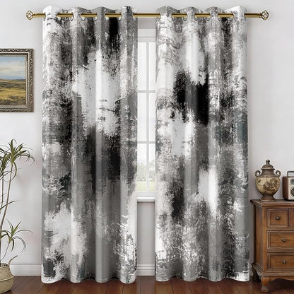 Asuexpect Black Grey Abstract Curtains 2 Panels Abstract Rust Curtain Room by Asuexpect