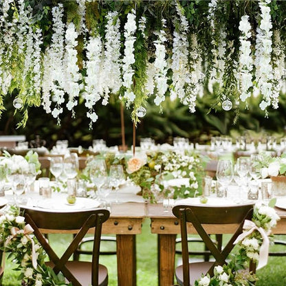 ZINHO 60 Branches Wisteria Hanging Flowers, Artificial White Wisteria Flowers - Image 7