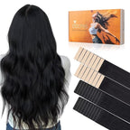 DOORES Invisible Tape in Human Hair Extensions Invisi Edge, Jet Black 20 Injection Tape-ins with 20 Classic Tape-ins 100g 18 Inch, Injected Tape in Extensions Virgin Human Hair