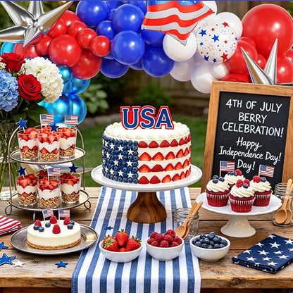 153Pcs 4th of July Balloon Arch Garland Kit Red White and Blue Party Decorations - Image 5
