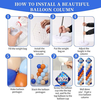 Blue and Orange Balloon Column Stand Kit Set of 2 - Image 5
