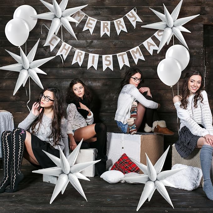 White Star Balloons Foil Explosion Mylar Baloons - Image 6