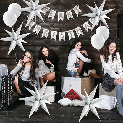 White Star Balloons Foil Explosion Mylar Baloons - Image 6