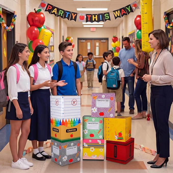 Geyoga 8 Pcs Back to School Balloon Box Decoration Sets Include Composition - Image 4
