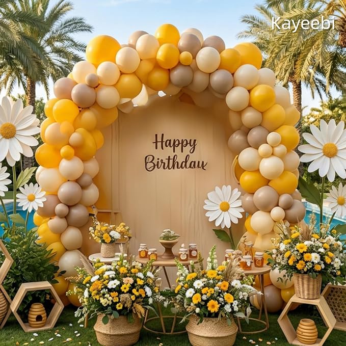 Yellow Beige White Balloons Retro Lemon Yellow Latex Balloons 12inch Helium - Image 6