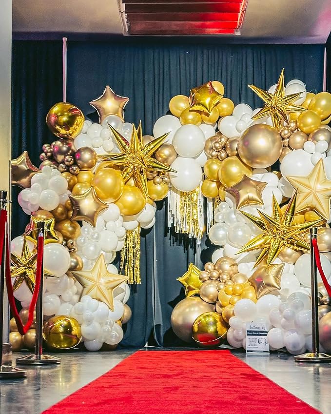 White and Gold Balloon Arch Kit, 22 18 12 10 5 Inch Different Size Balloons - Image 4