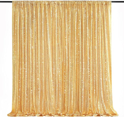 7ft x 7ft Gold Sequin Backdrop Curtain Glitter Photo Booth Backdrop | Glitter by QueenDream