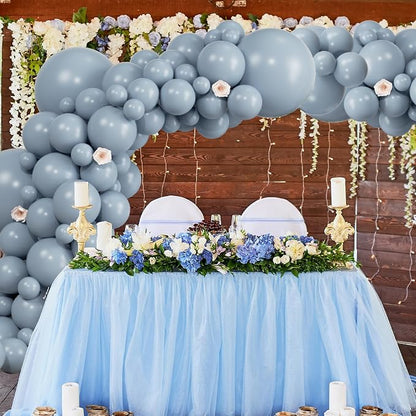 104pcs Dusty Blue Balloon Garland Arch Different Sizes 18/12/10/5 Inch | Matte - Image 3