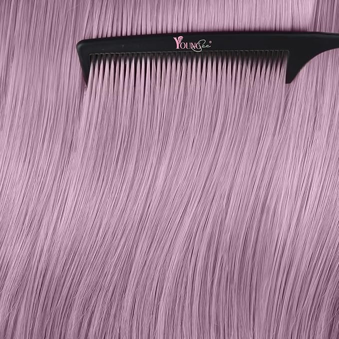 YoungSee Tape in Hair Extensions Real Human Hair Purple 18In Human Hair Tape in Extensions Lavender Invisible Tape on Hair Extension 10pcs Light Purple for Cosplay 25g