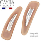 Camila Paris CP3090 French Hair Barrettes Clips, Snap Hair Slides Clic Clac for Women, Styling Girls Side Slide-in Metal Snap Pin Hair Accessories for Women. Strong Hold, No Slip Grip, Made in France