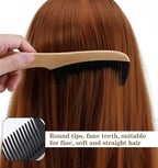 2Pcs Bamboo Wide Tooth Comb, Bamboo Fine & Wide Tooth Comb Anti-Static for Thick & Wavy Hair for Men Women Durable Eco-Friendly Natural Wood Finish, Ideal for Detangler Frizz Control