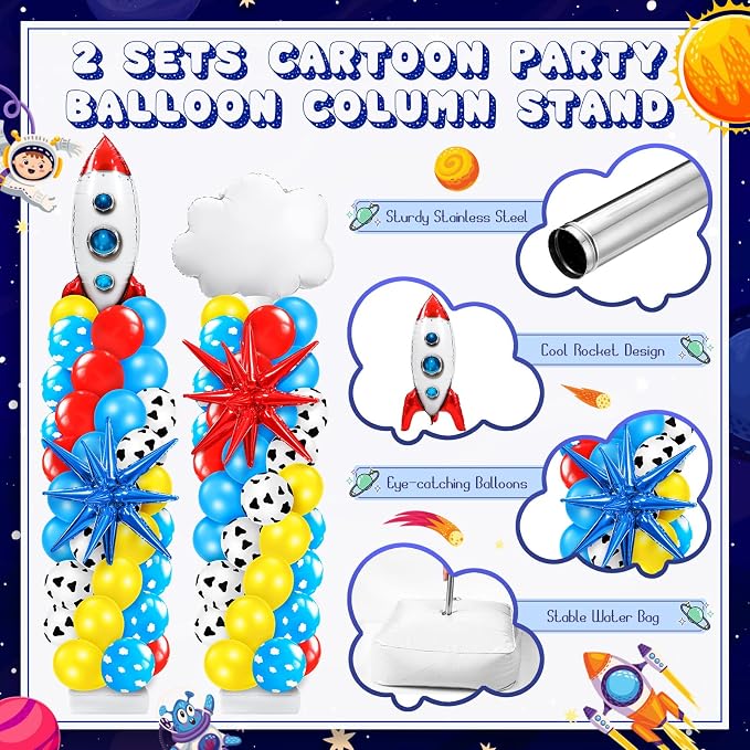 Kasyat 2 Sets Cartoon Party Balloon Column Stand Kit - Image 4