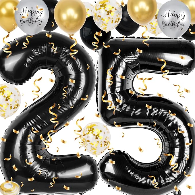 25th Birthday Decorations for Men, 40 inch 25 Balloon Numbers by Unknown