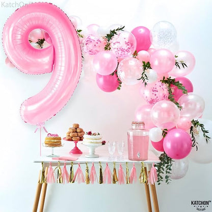 KatchOn, Giant Light Pink Number 9 Balloon - Image 3