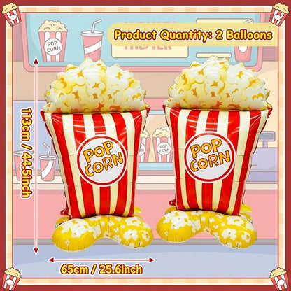 2Pcs Popcorn Balloons, Popcorn Balloon Arch Decor, Giant 44.5 Inch Standing - Image 2