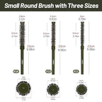 3pcs Small Round Hair Brush for Short Hair - Barrel Hair Brush for Blow Drying, Aluminum Round Brush for Bobs, Bangs, Lobs, Roots, Curling, Pixie Cuts, Straight Hair - Green