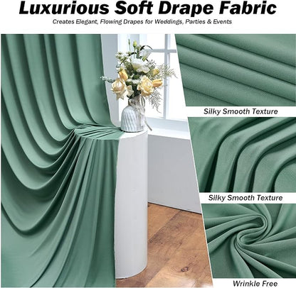 20x12 ft Sage Green Backdrop Curtains - Image 3