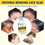Goiple Wig Glue for Lace Front Wigs, Waterproof Lace Front Wig Glue for Wigs, Strong Hold Transparent Lace Adhesive for Hair Replacement Invisible Hair Bonding Wig Adhesive(1.28 fl oz)