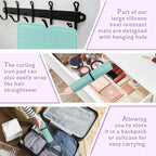 Oversize Silicone Heat Resistant Mat, Heat Mat with Velcro for Curling Iron, Travel Cover Cushion for Curling Irons, Hair Bands and Styling Tools(15.7" X 11.8") (Pink)