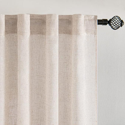 MIULEE Kitchen Curtains 36 Inch Long 2 Panels Natural Linen White Farmhouse | - Image 4