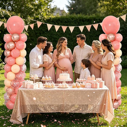 Dusty Pink Rose Gold Balloon Column Stand Kit of 2, Balloon Tower | 102Pcs - Image 2