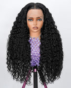 13x6 Deep Wave Lace Front Wigs Human Hair 220% Density SKINLIKE Real HD Lace Wig Wet and Wavy Human Hair Pre Plucked Wigs for Women Curly Lace Frontal Wig Natural Color 28inch