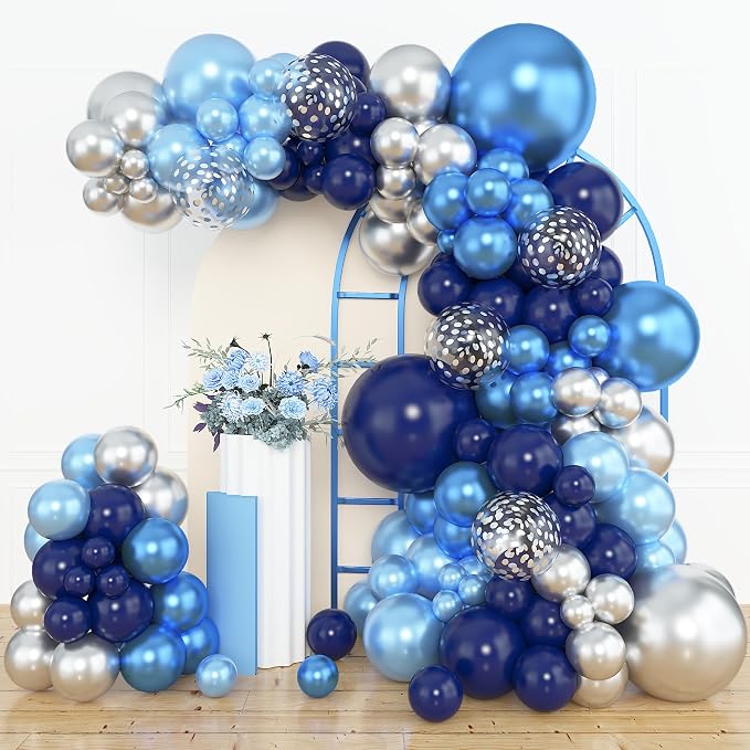 Amandir 153pcs Blue and Silver Balloon Garland Arch Kit Different Sizes | 18 12 - Image 4